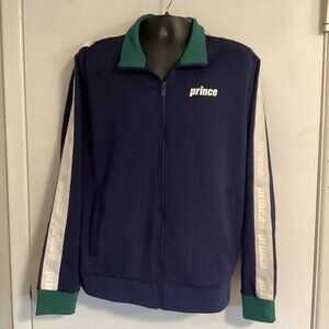 Prince Pickleball Men's Zip Front Warm-Up Track Jacket Navy Blue Size LARGE